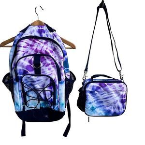 Pottery Barn Teen Gear-Up Purple/Navy Laguna Recycled Tie-Dye Backpack&Lunchbox